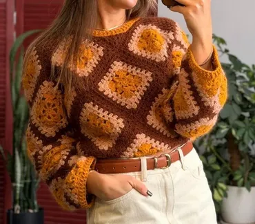 [mary.knitting] Джемпер из Бабушкиных квадратов (Мария Семёнова)