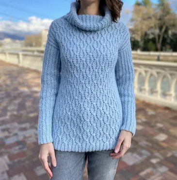 Свитер крючком «Инфинити» (Лилия Коробейникова) @lily_knitting