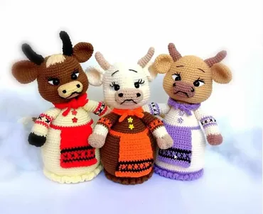 Коровки Шоколадка, Зефирка, Карамелька крючком (olgamelnikova_toys)