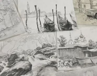 [Художник Online] Пейзажи простым карандашом. Тариф Без обратной связи (Роман Круглов)