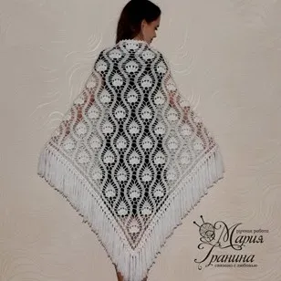 Ажурная шаль крючком Моя мелодия (Мария Гранина)