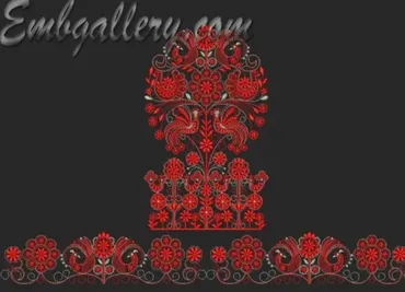 [Машинная вышивка] Дизайн для свадебного рушника «Весна - красна»  (Embgallery)