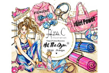 Fitness Clip Art/Фитнес клип арт (HeidiCillustration)