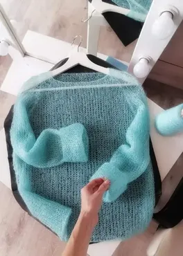[perosha_knitwear] Свитер basic_паутинка