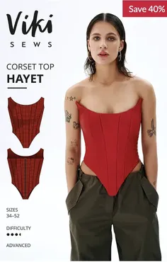 [vikisews] EXCLUSIVE Hayet corset top sewing pattern. Размер 34-52. Рост 162-168 (Вика Ракуса)