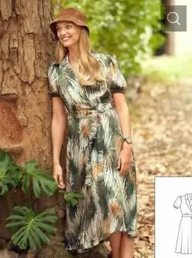 Платье с рукавами-фонариками №118 — выкройка из Burda 6/2020 [Burda Style]