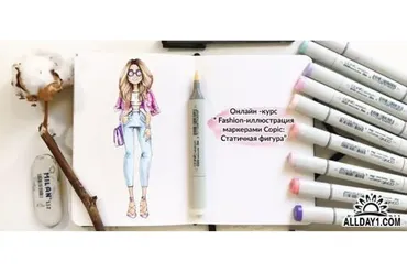 Fashion-иллюстрация маркерами: статичная фигура (Мария Вьюнова)