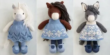 [Вяжи.ру] Вязаная спицами лошадка в платье Horse in a dress (Julie Williams)