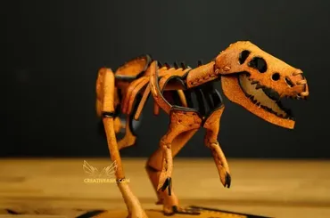 [CreativeAwl] Кожаная фигурка динозавра «T-Rex-Skeleton»