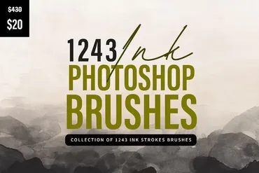 [CreativeMarket] 1243 Ink Stroke Brushes - Photoshop (ScaryClown)
