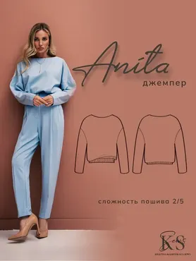 [kaminskaya-sew] Женский джемпер со спущенным плечом Anita. Размер 50. Рост 164 (Кристина Каминская)
