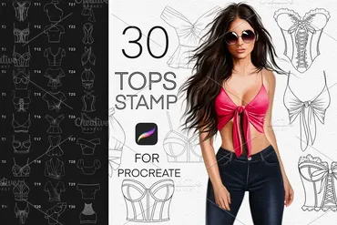 [CreativeMarket] Топы модные штампы кистей Procreate