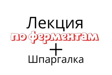 [kpuctakl] Лекция по ферментам + шпаргалка