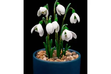 Crochet snowdrop flower pattern / Подснежник вязаный крючком (HappyPattyCrochet)