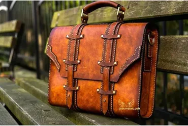 [Creative AWL] Кожаный портфель «Old School briefcase»