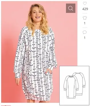 [burdastyle] Платье О-силуэта №21 - выкройка из Knipmode Fashionstyle 5/2020. Размеры S-XXXL