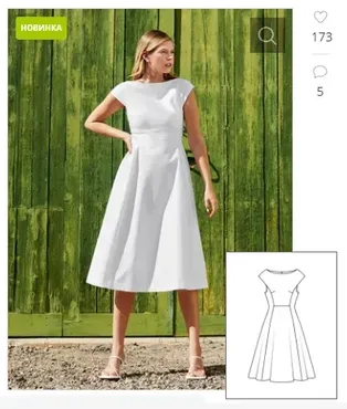 [burdastyle] Платье с расклешенной юбкой №114 - выкройка из Burda