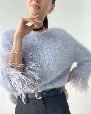 [feel.love.knit] Джемпер с перьями (Алиса Лаврик)