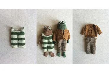 Вязаные спицами лягушки Frog and Toad (Kristina Ingrid McGowan)