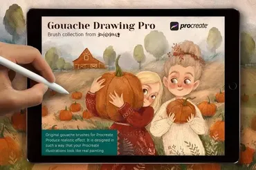 Procreate brushes Gouache Drawing Pro (Bocadebra)