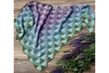 Шаль/бактус Lupine vibes (Светлана Гордон)
