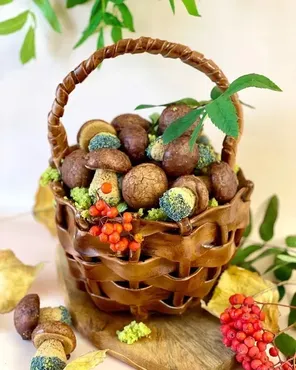 Видеоурок Корзина с грибами (Анастасия Политыкина)