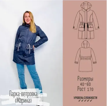 [Шитьё] Парка-ветровка «Марина». Рост 170. Размеры 40-60 (Елена Пленкина)