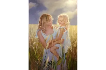 Мама с дочкой. Картина на заказ (Игорь Сахаров)