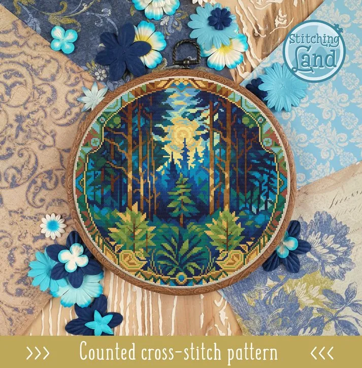 Схема вышивки Forest - Лес (Stitching Land)