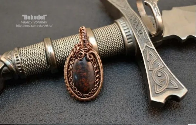 Подвеска из проволоки в технике Wire Wrapping (Валерий Воробьев)