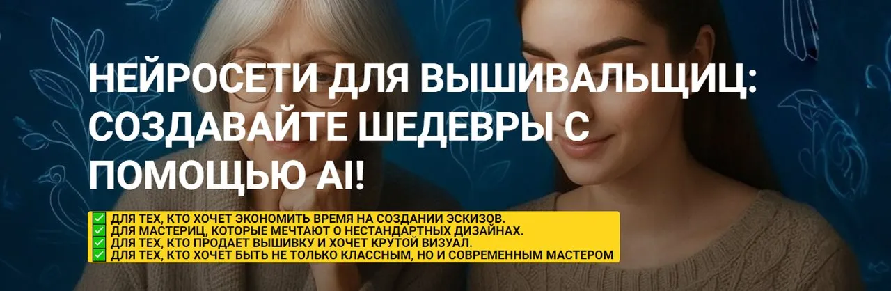 Нейросети для вышивальщиц. Создавайте шедевры с помощью AI (Алена Самойлова)