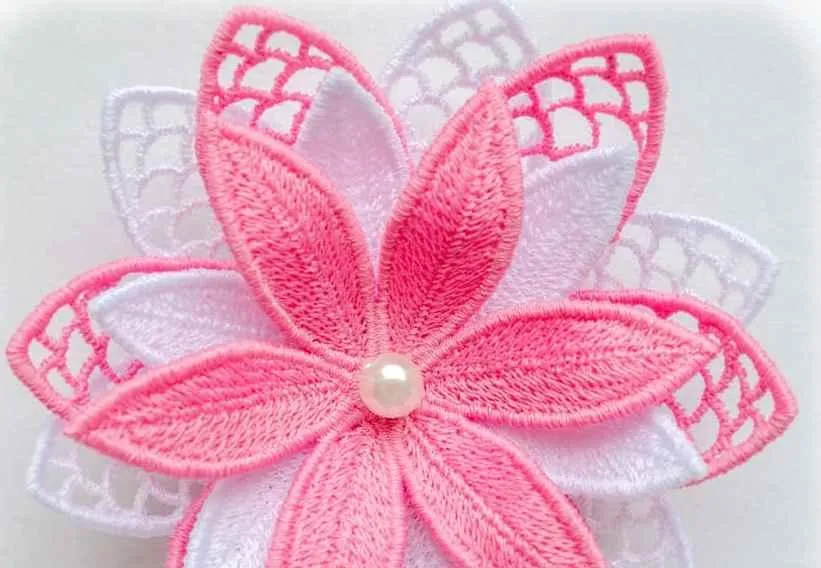 Дизайн машинной вышивки Объемный кружевной цветок, fsl0044 [Embroideryshop]