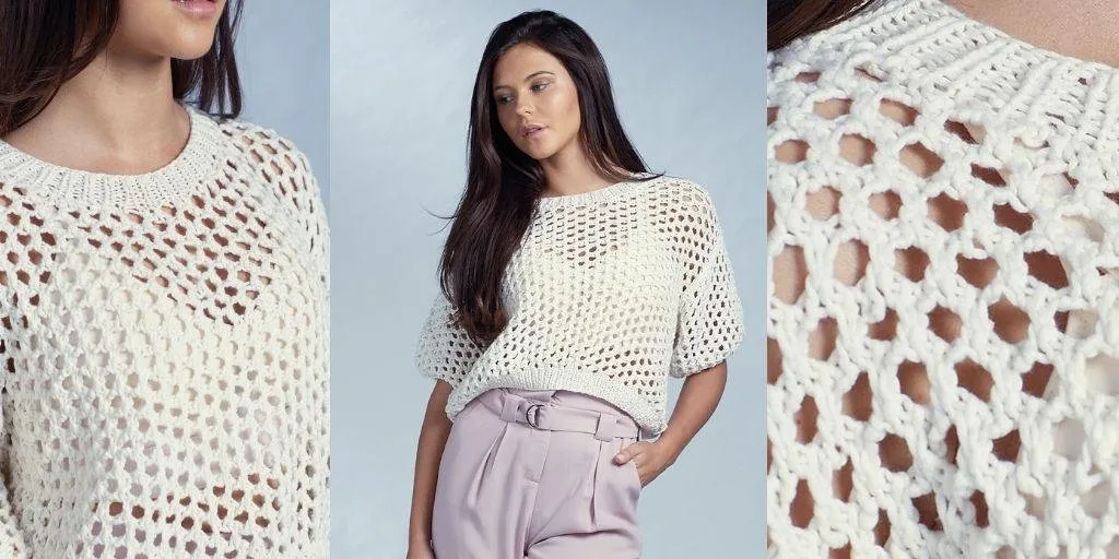 [Вяжи.ру] Топ сетка Cropped Boxy