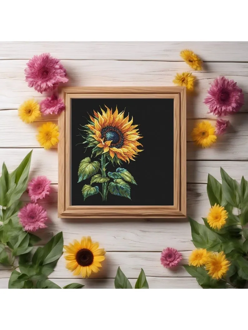 Схема вышивки «Современный подсолнух» (yermakova.cross_stitch)