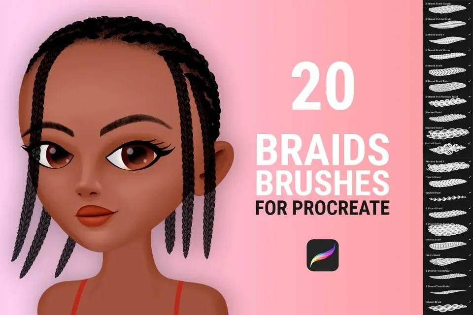 [CreativeMarket] Braid Brushes for Procreate (Genestro Shop)