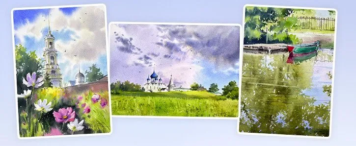 [artilike] Родные края. Акварельный марафон.Тариф Стандарт  (Галина Гомзина)