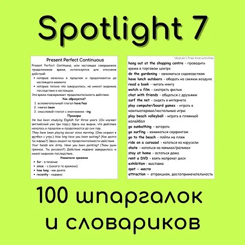 Spotlight 7 - 100 шпаргалок и словариков (Елена Шошова)