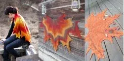 [Вяжи.ру] Шаль кленовый лист Maple Leaf