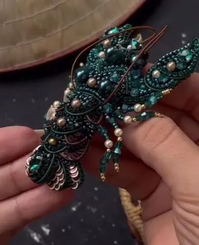 [konoplinaschool] Брошь Рак (Светлана Коноплина)