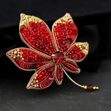 [Вышивка] Брошь Каштан (christie_jewelry)
