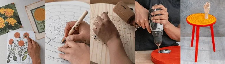 [Domestika] Резьба по дереву и методы его окрашивания. Woodworking for Furniture (Urvi Sharma, Урви Шарма)