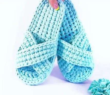 Тапочки внахлест (ledi_knit)