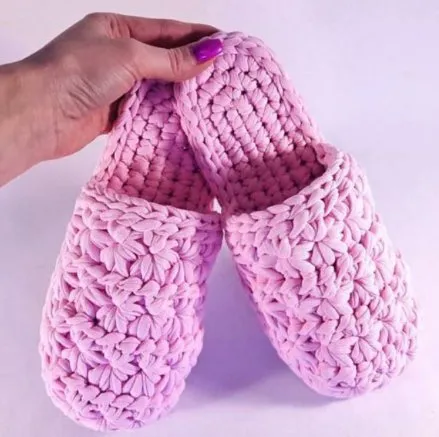 Цветочные тапочки (ledi_knit)