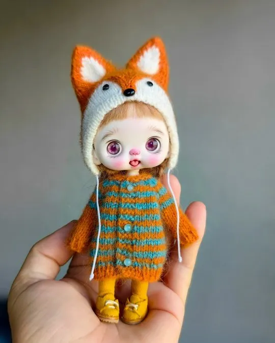 [BambinoDolls] Комплект шапочка+ кардиган, комбинезон для ob11 обитсу 11