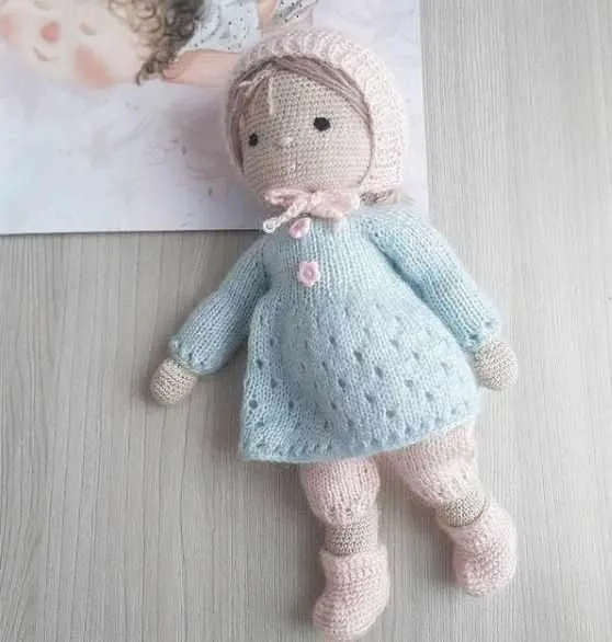 МК Вязаной одежды для куклы 25-26 см (Марина Попова)