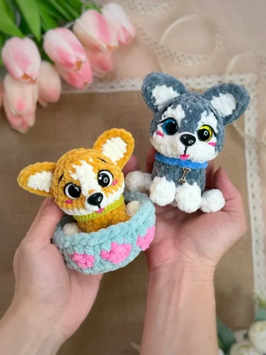 [Zheltova_toys] Мини корги, хаски (Светлана Желтова)