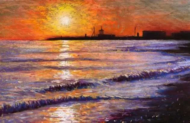[Школа Пастели Soshnikova School] Закат в порту
