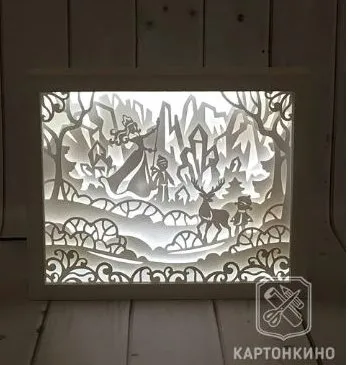 [Картонкино] Лайтбокс из бумаги «Городок» (Рита Белозерова)