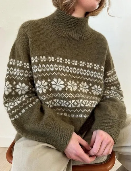 [Вяжи.ру] Жаккардовый свитер оверсайз спицами сверху Harriet Sweater (Lene Holme Samsøe)