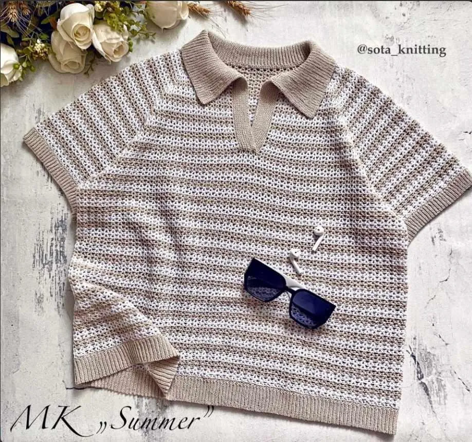 [sota_knitting] Футболка поло Summer (Татьяна Солохина)